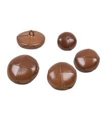 Bouton cuir véritable marron havane