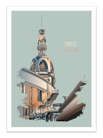 Affiche 50 x 70 cm -  Nantes - Tour LU - Artmoric