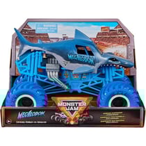 Monster jam megalodon 1/24 serie 18 - camion monster truck requin - spin master - vehicule miniature