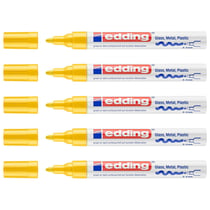 Lot de 5 Marqueurs Peinture Brillante 750 Jaune Pointe Ronde 2-4 mm EDDING