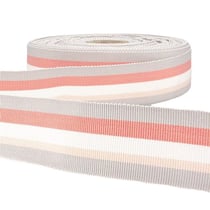Disquette 25m ruban gros grain stripes Gris Clair