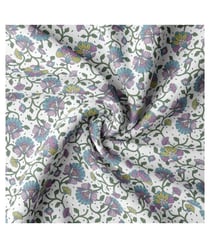 Tissu coton fleurs violettes de 150 cm de largeur raviblanc vendu par 50 cm