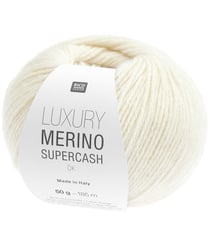 Luxury Merino Supercash DK – Laine mérinos & cachemire d’exception – Rico Design - Pour tricots élégants, doux & intemporels 01 Creme