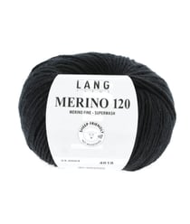 Pelote de laine à tricoter MERINO 120 - Lang Yarns Noir (004)