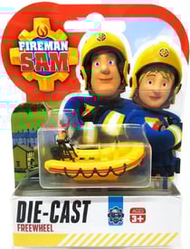 Véhicule en métal sam le pompier - neptune bateau jaune - voiture miniature - dickie 203091000