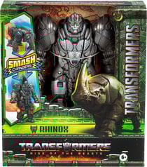 Transformers rise of the beasts - rhinos gris - robot transformable en rhinoceros - hasbro - f4643