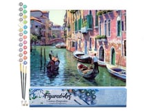 Peinture par Numéro Figured'Art - Canaux de Venise - Kit de Loisir Créatif DIY Numéro d'Art Complet - 40x50cm sans châssis en bois