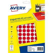 Pastilles adhésives AVERY - 960 pastilles imprimables - Rouge - Ø 15 mm