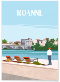 Affiche ville Roanne | A3 : 29,7x42cm
