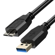 Avizar Câble USB 3.0 Micro B pour Samsung Galaxy S5 Note 3 Note Pro 12.2 1,8m Noir
