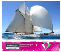 Diamond Painting Broderie Diamant LUMINLIFE 66x46cm, 5D, diamants ronds - Goélette