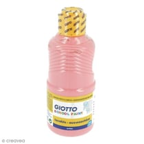 Peinture gouache - GIOTTO - School Paint - 250 ml - Rose - Lavable sur vêtements et mains