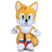 Peluche sonic : tails le renard 35 cm - amis de sonic le hérisson - doudou licence
