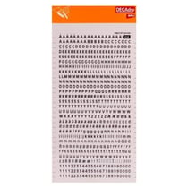 Lettres alphabet et Chiffres Transfert Noir 4mm