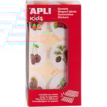 Gommettes - Images arbres et fruits - Ronde - 33mm - Enfant - Rouleau 360 unité - Apli Kids