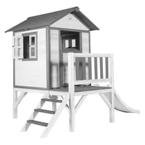 AXI Maisonnette Lodge XL en bois Blanc gris toboggan Blanc - Axi House