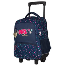 Sac à roulettes 38 cm – KIP GIRL YOU ROCK – Bleu Marine – 2 compartiments