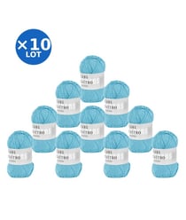 Lot de 10 pelotes QUATTRO de Lang Yarns – 500 g de coton mercerisé 79 Bleu