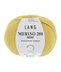 Pelote de laine à tricoter pour layette MERINO 200 BEBE - Lang Yarns 414 Jaune