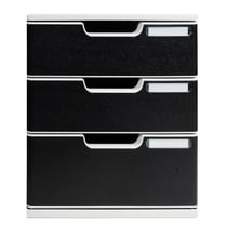 Module de classement Modulo Office 3 tiroirs fermés - Noir - Exacompta