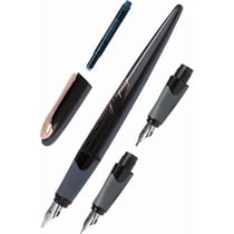 Stylo plume - Calligraphie - 3 plumes différentes - Rechargeable - ONLINE - Air Noir/Rose