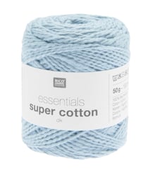 Coton à tricoter ou crocheter Essentials Super Cotton DK - Rico Design 10 Bleu clair