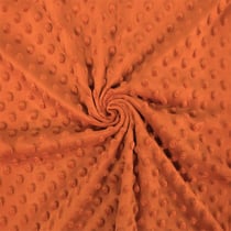 Tissu minky à pois, haute qualité, rouille - au mètre, par 50 cm - Laize : 150 cm