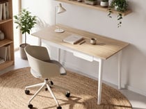 Bureau Panneau de particules de bois Marron clair/blanc VITRION - Beliani