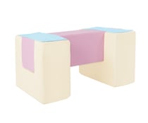 3 blocs en mousse rose bleu jaune pastel - Velinda - Blanc