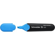 Lot de 10 surligneurs SCHNEIDER Job bleu pointe biseautée 1-5 mm - Rechargeable