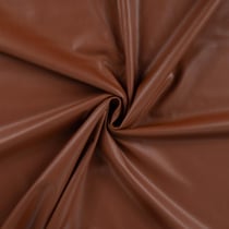 Tissu Simili Cuir Britney Stretch envers doudou uni Caramel