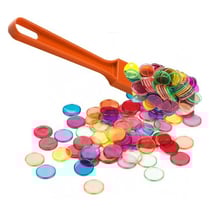 Baton magnetique orange + 100 pions de loto - ramasse jetons - kit accessoires bingo