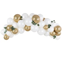 Arche de ballons - Blanc - Or - 60 pcs