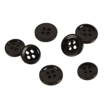 Lot de 6 boutons en nacre 4 trous noir