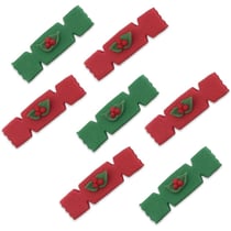 7 Décors Crackers Rouge et Vert en sucre