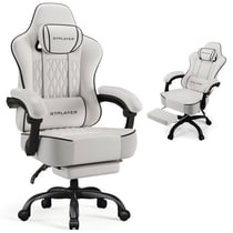 Chaise gaming ergonomique - GTPLAYER - Tissu blanc