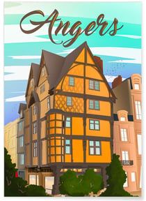 Affiche ville Angers | A3 : 29,7x42cm