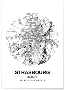 Affiche Carte Strasbourg | A3 : 29,7x42cm
