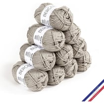 10 pelotes de laine - Pavé - 50% Laine mérinos 50% acrylique - Bergère de France - Image