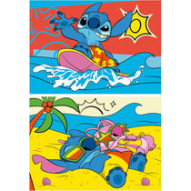 2 puzzles disney stitch : stitch et ange a la plage 2 x 48 pièces - dessin animé - EDUCA