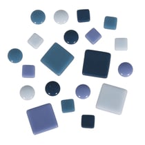 Mélange Tesselles, Teintes bleues, 1x1cm + 2x2cm + ø12cm