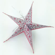 Papertree - Etoile en papier 5 pièces Rouge/ Argent