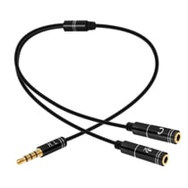 Adaptateur Audio Jack 3.5mm vers Micro et Casque Compact 30cm Noir