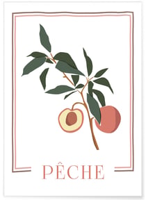 Affiche Abstract Pêche | A3 : 29,7x42cm