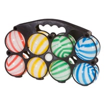 Jeu de 8 boules colorees de petanque en plastique - jeu d'adresse enfant - plein air, jardin