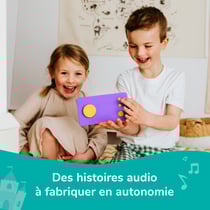 Lunii - Ma Fabrique à Histoires Violette avec son Casque assorti Violet et sa Coque Violette