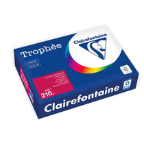 Ramette de papier FSC CLAIREFONTAINE - 250 feuilles - Rouge groseille - A4 - 210 g/m²