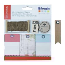 Kit d'étiquettes de voyage + 20 étiquettes kraft Fanion