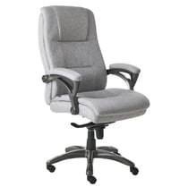 Fauteuil de Bureau Gris en Lin Siège Inclinable Réglable en Hauteur Rembourrage Epais Pivotant