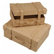 2 valisettes vintage en carton 14 x 7,5 x 5 cm